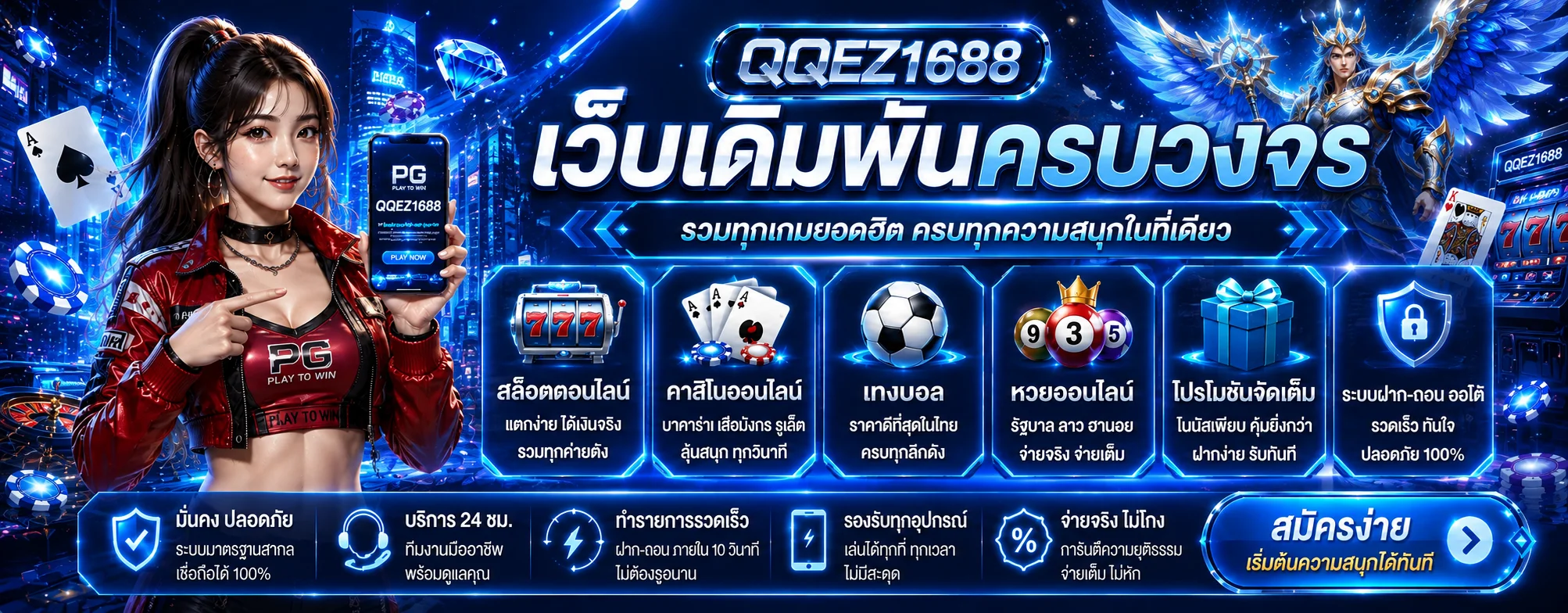 QQEZ1688 รวมสล็อต คาสิโน กีฬา หวย และระบบอัตโนมัติ